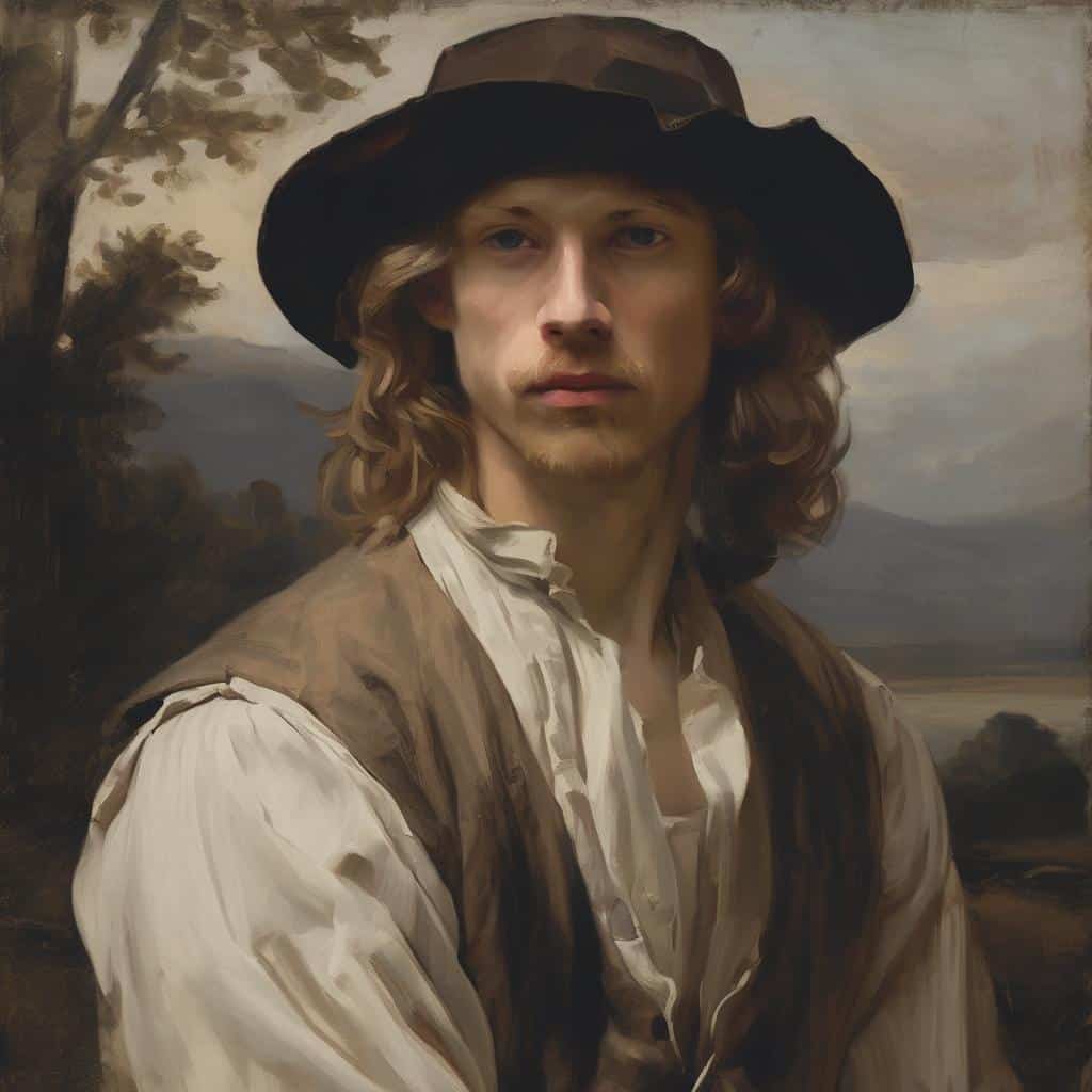 Φωτογραφία νεαρού άνδρα με καπέλο σε ακατέργαστο τοπίο, αντικατοπτρίζοντας δημιουργικότητα και αυθεντικότητα στις τέχνες.